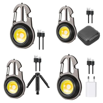 Mini LED Lanterna Breloc Portabil USB Reîncărcabilă 500LM 7 Moduri în aer liber Deschizator de Sticle Puternic breloc Lanterna Lumina de Lucru
