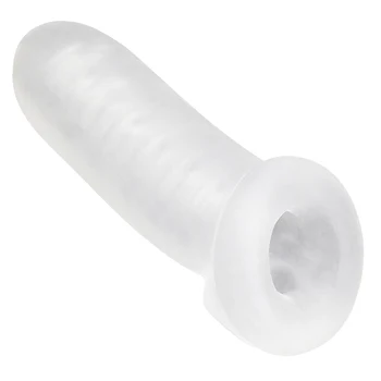 Super Moale Din Silicon Pentru Penis Sleeve Extender Penis Enlarger Teaca Reutilizabile Prezervativ Alb Marirea Penisului Suport Capac Mare Jucărie Sexuală