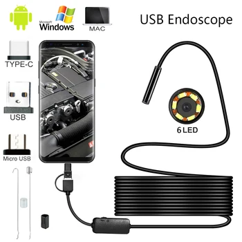 5.5 mm lens Camera Endoscop IP67 1/2/3.5/5/10 M Greu Tub Flexibil Mirco USB Endoscop Video de Inspecție pentru Android Endoscop