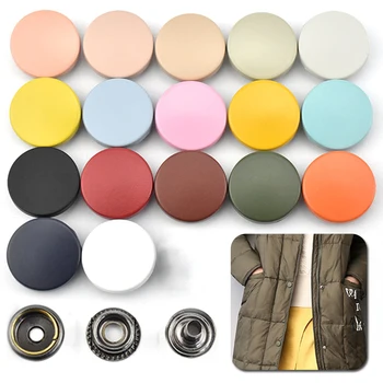 10Sets Metal Butoane Colorate Rotunde Plate Snap Butonul Apăsați Știfturi de Fixare pentru DIY Manual de Cusut Haine Consumabile 12/15/17mm