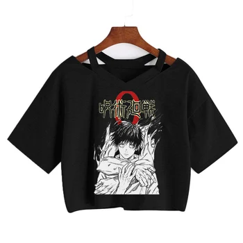 Yuta Okkotsu Iubitor de Anime Jujutsu Kaisen grafic T-shirt Femei Vintage 2000 Harajuku topuri de Cultură Gotic Liber y2k topuri Trunchiate tee