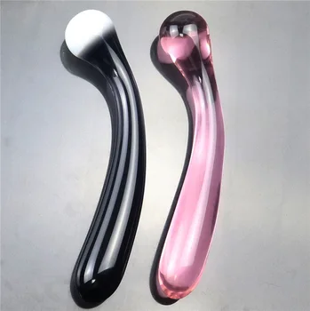 19.5*3.5 cm Sticlă îndoit G Point Stick Adult Sex Produse de Sticlă Penis Anal Plug Jucarii Sexuale