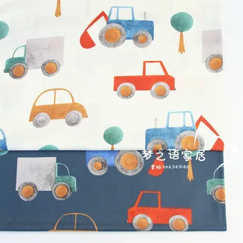 Syunss Simplă Mașină Excavator Tipărite Diy Mozaic Pânză Pentru Quilt Pătuțuri De Copii Perne Rochie De Cusut Tissus Tesatura De Bumbac Tecido