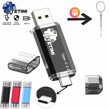 Biyetimi Tip C usb flash drive 128gb OTG 2.0 32gb pen drive 64gb capacitate reală usb флэш-накопител stick de memorie pentru telefon ＆ cPC