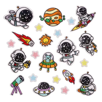 1buc Nou desen Animat Universul Astronaut, Star Cusut Broderie Patch-uri Insigne Pânză de Patch-uri de îmbrăcăminte pentru Copii DIY Manual patch