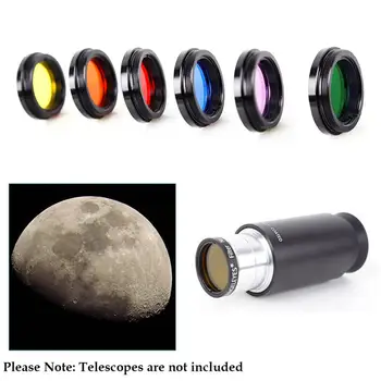 Angeleys Ocular Filtru Astronomice, Telescoape, Oculare, Lentile de Planete și Nebuloase Filtru Luna skyglow 6color selecție de 1.25 inch