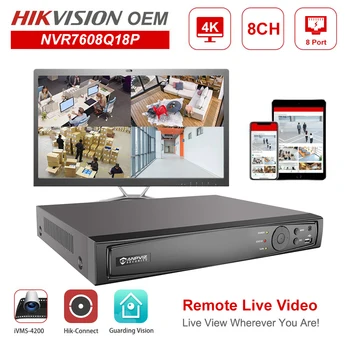 Anpviz 4K 8CH POE NVR Hikvision OEM NVR DS-7608NI-T1/8P Network Video Recorder IP aparat de Fotografiat CCTV Sistem de Ieșire Video HD P2P Vizualizare