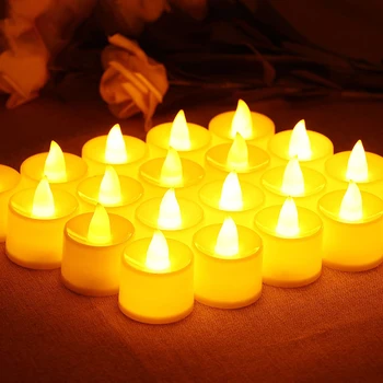 12Pcs fără flacără LED Tealight Ceai Lumânări Lumina Baterii Romantic Lumini pentru Petrecerea de Nunta Ziua Îndrăgostiților Decor