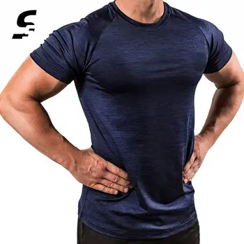 Running Mens Sport T-shirt iute uscat Fitness Compresie Tricouri Antrenament sală de Gimnastică de Formare cămașa uscată se potrivesc bărbat de culoare de Jogging sport uzura