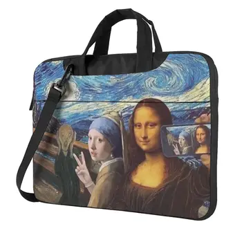 Mona Lisa Noapte Înstelată Geanta De Laptop Selfie Van Gogh Pentru Macbook Air Pro Acer Acer Travelmate La Șocuri Caz 13 14 15 15.6 Husă