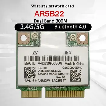 Dual Band Wifi 300Mbps AR5B22 Wireless 802.11 a/b/g/n Jumătate Mini PCI-E WLAN 2.4 G/5Ghz 4.0 Wi-Fi placa de Retea Wireless Bluetooth4.0