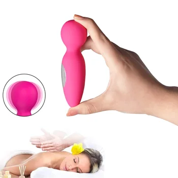 Mini Siz 10 Moduri de Clitoris Vibratoare USB de Reincarcare Baghetă Magică AV Vibrator de Masaj Sex Wellness Erotice Jucarii Sexuale pentru Femei Adulte