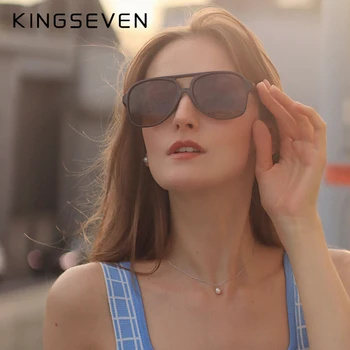 KINGSEVEN 70 de Epocă ochelari de Soare pentru Femei Barbati Pilot Retro Cadru Mare, Lentile Fumurii Ochelari de Protecție UV Nuante