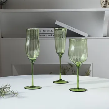 European Stil Retro Verde Ondulat Pocalul Pahar de Cocktail Martini, Sampanie flute Cupa paharul de vin Creative Pahar de Vin