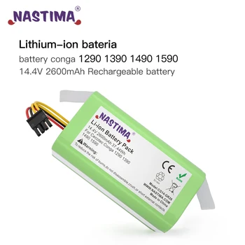 Baterii pentru Conga Nastima Baterie Li-ion 14.4 V 2600mAh Compatibil Conga 1290 1390 1490 1590 Baterie Li-ion