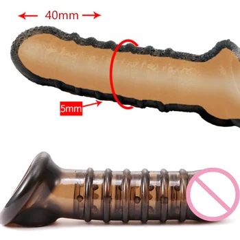 18cm Penis Extender Maneca Jucarii Sexuale Pentru Barbati Marirea Penisului Reutilizabile Prezervativ Ejaculare întârziată Cockring Sex Shop Intim Bun