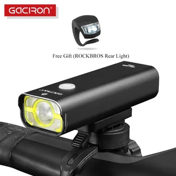GACIRON Față de Bicicletă Lumina 800Lumen USB Reîncărcabilă Impermeabil Bicicleta Lanterna Cu 5 Moduri de Temperatură Înaltă Protecție Lampă cu LED-uri