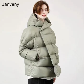 Janveny De Iarnă Scurt În Jos Jacheta Femei 90% Rață Jos Haina Cu Gluga Ultra Light Liber Palton Feminin Puffer Hanorac Zăpadă Uza
