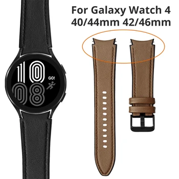 Fără spații Curea din Piele pentru Samsung Galaxy Watch 4 Classic 46mm 42mm/Watch4 44mm 40mm Brățară Încheietura trupa capăt Curbat Ceas Benzi