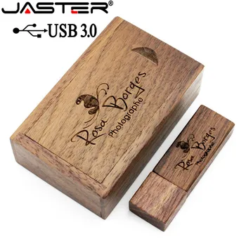 JASTER USB 3.0+cutie din Lemn de arțar unitate flash usb pendrive 4GB 8GB 16GB 32GB 64GB memorie stick 1BUC gratuit logo-ul personalizat