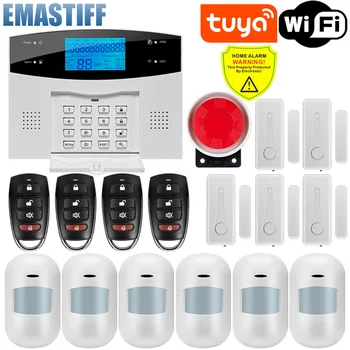 Tuya WiFi GSM acasă Protecție de Securitate Sistem de Alarmă inteligent ecran LCD Antiefractie kit Mobile APP Control de la Distanță arma și Dezarma