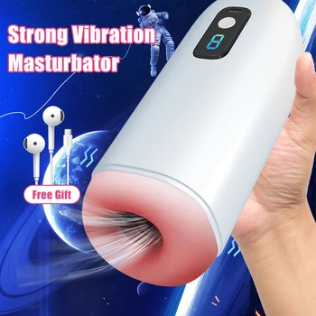 Automate de sex Masculin Masturbator Cupa Vibrații Puternice Digital Muie Mașină Reală Pizde Masturbari Jucarii Sexuale pentru Barbati