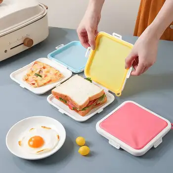Noul Silicon Portabil Ia-out Cutie Bento Sandwich Cutie de Depozitare Reutilizabile cuptor cu Microunde Cutie de Prânz Alimente Container de Depozitare Cutii Sandwich